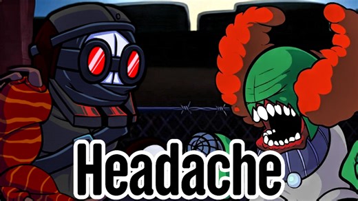 【FNF】仇人相见，分外眼红！汉克和小丑Tricky翻唱Headache | Friday Night Funkin