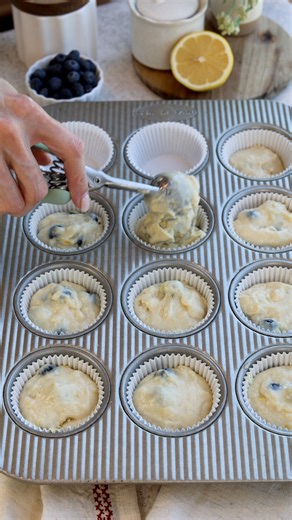 These Lemon Blueberry Muffins are bursting with juicy blueberries and tangy lemon flavor, topped with a zesty glaze. Perfectly moist and fluffy, they’re an irresistible treat for any time of day! 🫐 Check out this amazing recipe here: https://www.piesandtacos.com/lemon-blueberry-muffins/ | Pies and Tacos