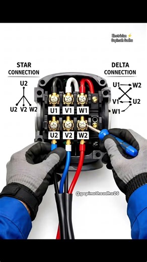 Motor mai Star Connection or Delta Connection kya hai❓ #3phasemotor ‪@gopinathsadhu26‬