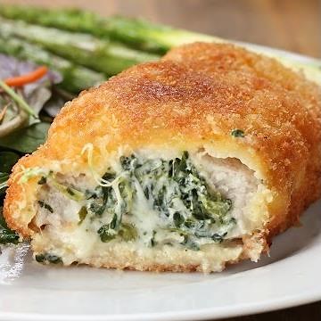 Cheesy Spinach Stuffed Pork Chops