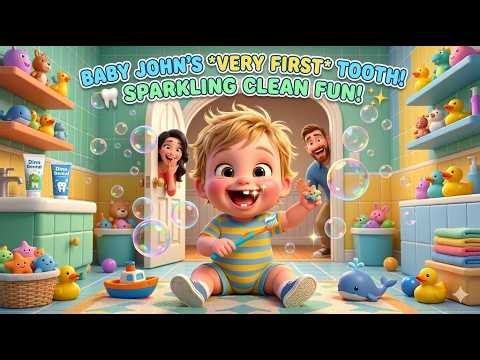 Baby John’s First Tooth! 🦷 | Brush Brush Tiny Tooth Song for Toddlers | Cute Preschool Nursery Rhyme