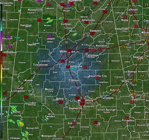 8/7, 1:50pm: A few showers are popping up out there across Central AL, but most everyone is dry this afternoon. Temps have risen into the upper 80s west, mid-80s along I-65, and lower 80s along the GA line. Isolated showers and perhaps a storm will remain possible thru 6pm. | US National Weather Service Birmingham Alabama