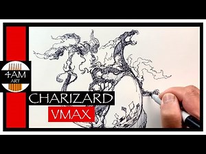 One-line drawing CHARIZARD VMAX-pokemon
