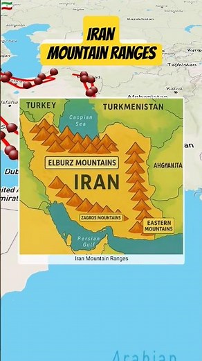 Iran Mountain Ranges that provides protection #mountains #iran #map#zagros #elbruz #Easter mountains