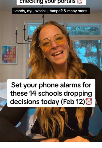 Set your alarms! 14 schools dropping decisions today (Feb 12) ⏰ #vanderbilt #tampa #nyu #fsu #collegedecision