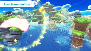 ¡Presentamos la transmorfosis! Absorbed un coche, un cono, un dispensador y muchas cosas más, y disfrutad de nuevas transformaciones poderosas en Kirby y la tierra olvidada, que saldrá a la venta el 25 de marzo. | Nintendo Switch