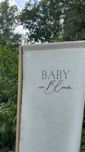 Linen Fabric Baby Shower Sign | Baby in Bloom - Etsy