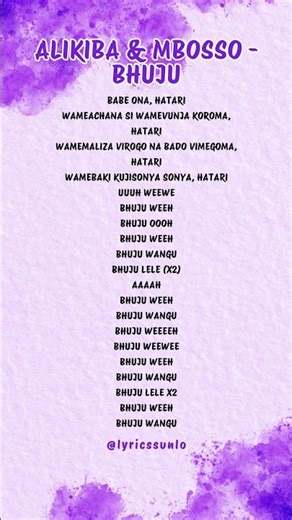 Alikiba & Mbosso - Bhuju (Lyrics) #Alikiba #Mbosso #Bhuju