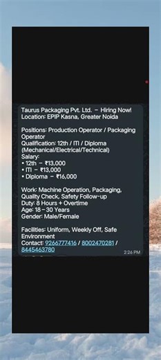 #Urgent jobs in Greater Noida for freshers 2026 | Greater Noida job Vacancy 12th Pass #jobs #news