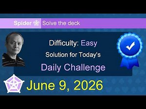 Microsoft Solitaire Collection: Spider - Easy - June 9, 2026