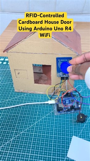 RFID-Controlled Cardboard House Door Using Arduino Uno R4 WiFi