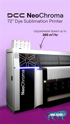 🚀 Power Up Your Printing Game with DCC! Start with 🔥 188 sqm/hr Speed Scale up to ⚡365 sqm/hr Speed Double your speed. Double your profits. 📈 ✨ DCC Sublimation Printer – Upgradeable Model ✅ Made in India 🇮🇳 ✅ Export Quality 🌍 ✅ Trusted in USA, Europe & Global Markets 🎯 Best For: 👕 Apparel | 🏃 Sportswear | 🛏️ Home Furnishing | 🎁 Gifting | 🪧 Soft Signage Grow your production as and when required with ease. Power your printing business with DCC. 👉 DM us now to know more & book your dem