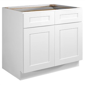 Brookings Base Cabinet B36 in Sherwin Williams® White, Unassembled, 36-Inches W by 34.5-Inches H