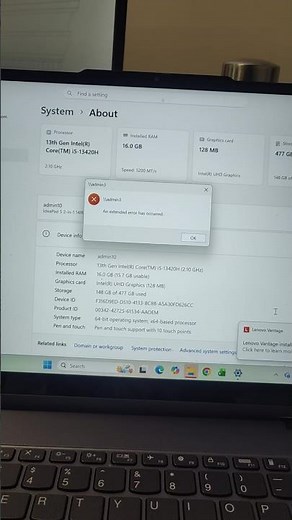 an extended error has occurred windows 11