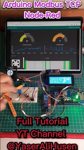 Arduino Modbus TCP to Node-Red Dashboard