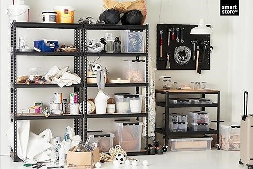 SmartStore 8L Plastic Storage Boxes with Lids - Set of 10 - Transparent - Stackable and Nestable ...