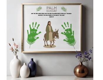 Palm Sunday Handprint Craft Printable Christian Kids Easter Activity Religious