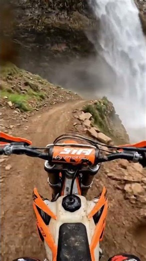 Conquering Steep Mountain Trails! A Motocross Journey Through an Extreme Waterfall #motorcycle