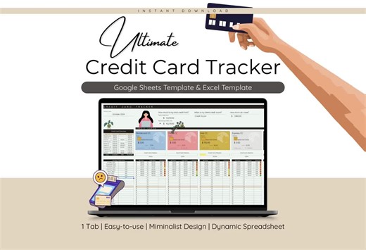 Credit Card Payment Tracker Google Sheets Debt Spreadsheet Excel Template Credit Score Utilization Manager Expense Tracker Financial Planner - Etsy