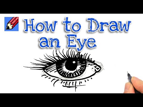How to draw a Human Eye Real Easy | Step by Step with Easy - Spoken Instructions
