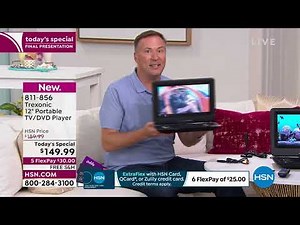 Trexonic 12" Portable TV/DVD Player w/Headphones, Bag an...