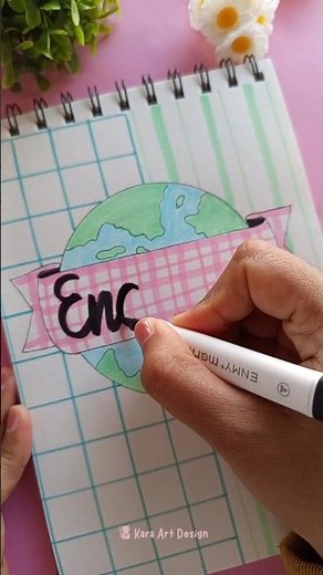DIY Creative Front Fage Idea for ENGLISH | Bullet journal 🌍 #shorts #karaartdesign #frontpage #art