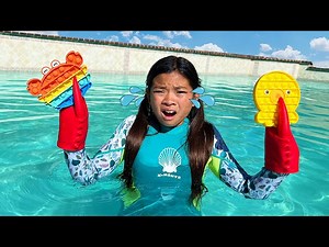 Emma and Ellie Making a Splash with Fun Swimming Pool Games and Adventure for Kids - Videos For Kids