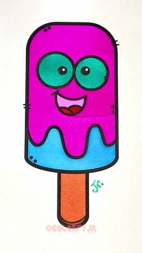 Satisfying cute popsicle coloring 🥰 ASMR #popsicle #asmr #satisfyingvideo #satisfying #relaxingvideos #colorindo #pintando #cute #markercoloring #simplecolouring