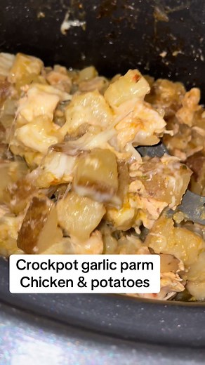 Easy Crock Pot Garlic Parm Chicken & Potatoes Recipe