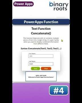 Use Concatenate() In Power Apps (Fx)Function #powerapps