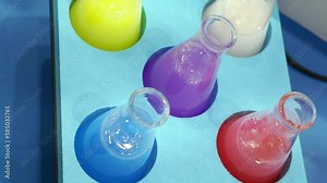 Stirring of liquid dosage forms, on a special platform.