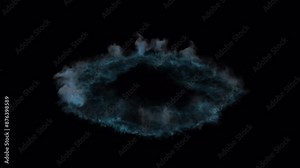 Blue Shockwave Explosion VFX Overlay on ground with Alpha Channel 09