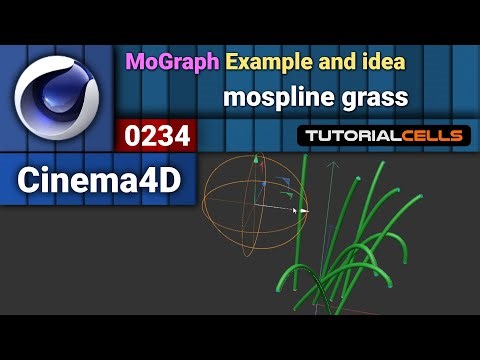 0234. MoGraph Examples ( mospline grass ) in cinema 4d
