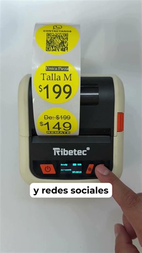 Design and print yellow circular labels with Codaly and Ribetec — logo, QR, WhatsApp and more 🟡