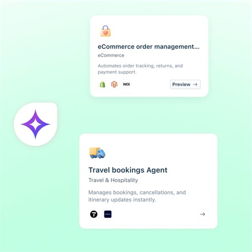 Introducing 🥁 🥁 🥁 AI Agents Library 🎉 Go live instantly with ready-to-launch Vertical AI Agents that come with 50 Agentic Workflows and integrations with Shopify, Stripe, PayPal, FedEx, and more. Or build your own AI agent on a no-code builder when you need something custom 😇 Learn more about AI Agents from the comments below 👇 🔗 | Freshworks
