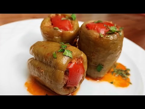 Stuffed peppers Turkish style / Dolma Recipe Real Turkish Style from housewife /Turkish Dolma Recipe