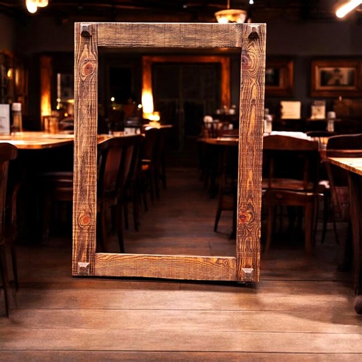 Handmade Aged Wooden Frame: Rustic Decor for Mirrors & Pictures, - Etsy