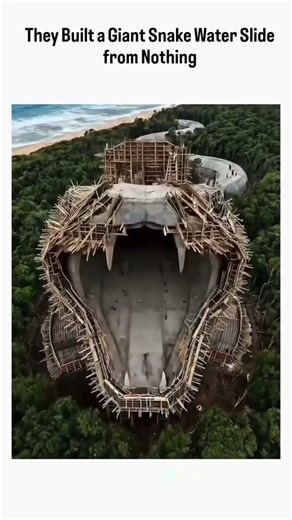 They Built a Giant Snake Water Slide from Nothing 😍