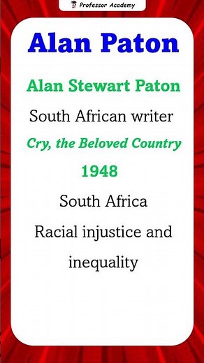 Alan Stewart Paton — Quick PG TRB English Revision!