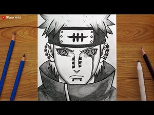 Easy Anime Drawing || How to Draw Pain from Naruto || Easy Drawing for Beginners step by step