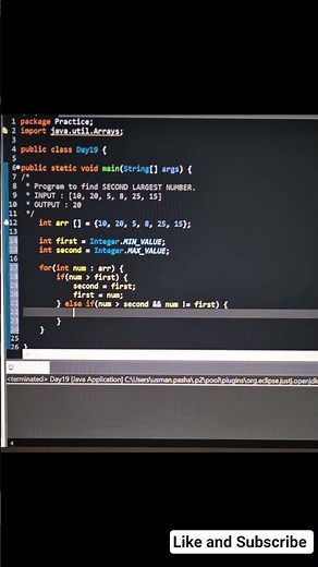 Find Second Largest in Array | Day_19 of Learning Logic | #Java #Arrays #CodingBeginners