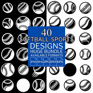 Softball SVG Bundle: 40 Sport Vektor-Designs für Cricut & Silhouette (Digitaler Download) - Etsy.de