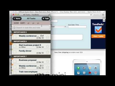 Toodledo Intro Tutorial #6 - Alarms, Browser Plug-in, Scheduler, Etc.