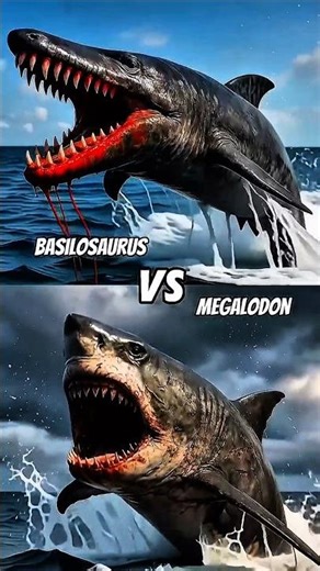 Basilosaurus Vs Megalodon #shorts #shortvideo #entertainment #animals