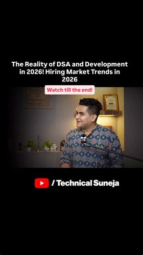 Ajay Suneja on Instagram: "The Reality of DSA & Development in 2026 | How She Cracked Intuit & Uber 💯 Comment ‘DSA’ or ‘Dev’ for full video Link Save & Share for Later Use ✅ Follow @sunejaajay for more and for the video link check my broadcast channel ✨ #software #engineering #frontend #income #salary jobs hike ai frontend hiring hacking cyber podcast software ai jobs journey"
