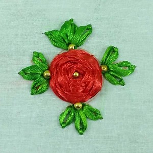 Rose Flower Hand Embroidery Easy Instruction. #rose #flowers #sewing | Origami Art & Crafts