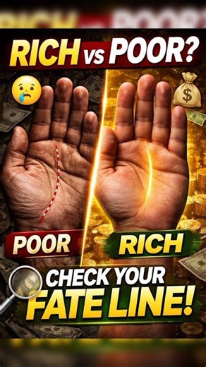 Bhagya Rekha (Fate Line) batayegi tum Rich ho ya Poor 😱 #hastrekha #richvspoor #palmreading