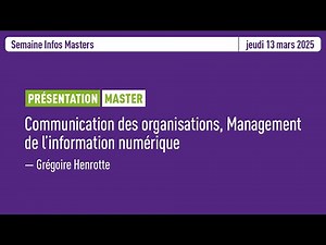Semaine Infos Masters | Master Communication des organisations