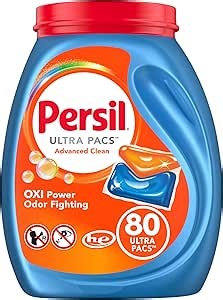 Persil Ultra Pacs Advanced Clean Oxi+Odor Power Laundry Detergent, 80 count