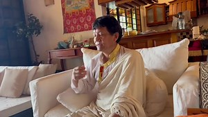 Lama Gyurme Rabgye Tibetan artist for the temple at Tara Mandala explaining what goes into filling and consecration of a statue. | Lama Tsultrim Allione